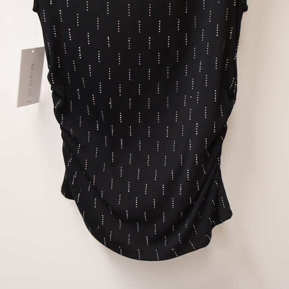 Dylan Ryan Black Sleeveless Top With Subtle Metallic Dotted Pattern - Size L - Picture 12 of 14